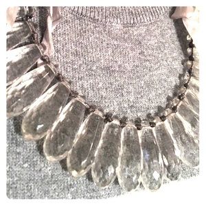 J. CREW clear crystal statement bib drop necklace